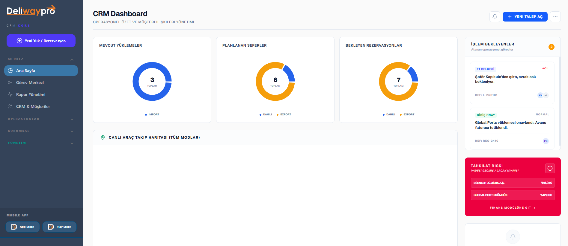 Deliway Pro Dashboard